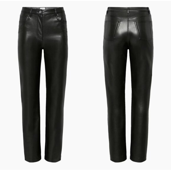Aritzia Wilfred The Melina High-waisted Vegan Leather pants in Black 12 - Picture 2 of 11